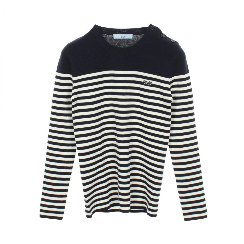 Prada Striped Sweater Marine Border #275543P84B